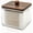 brown, variant on Qtip Holder for Bathroom - Walnut Wood Lid Acrylic Cotton Swab Dispenser, Clear Apothecary Jar for Cotton Balls, Pads, Flossers, Farmhouse Vanity Storage Organizer (2 pack)