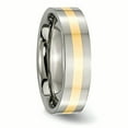 thumbnail image 4 of Primal Steel Titanium with 14K Yellow Inlay 6mm Flat Band, 4 of 9