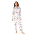 thumbnail image 2 of FORMRS Onesies Pajama for Adults Unisex Hoodie Winter Jumpsuit One Piece Sleepwear, Sizes S-2XL, Pink Mosaic Pattern, 2 of 7