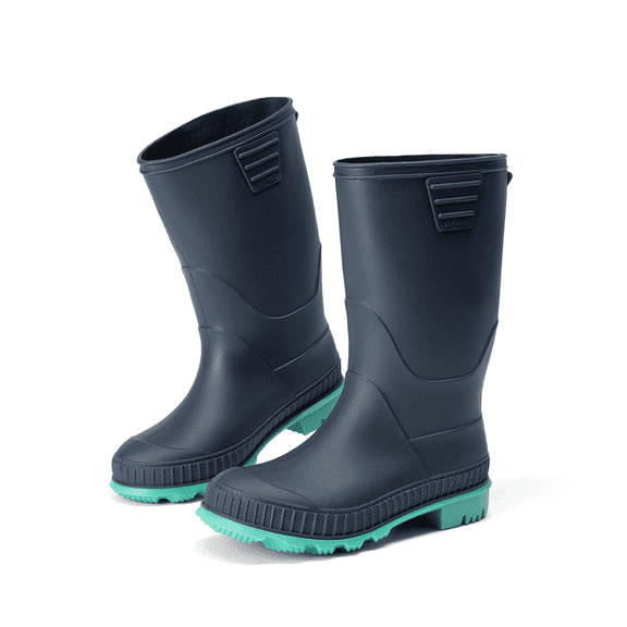 Kids Rain Boots Easy-On Lightweight Waterproof Non-Slip Sole for Boys & Girls Outdoor Play Rainy Day Comfortable