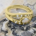 thumbnail image 5 of LBG British Made 10k Yellow Gold Natural Opal & Cubic Zirconia Womens Band Ring - 33 size options - Size 6, 5 of 7