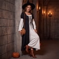 thumbnail image 5 of Anmrize Renaissance Long Gown, Medieval Square Neck Dress, Puff Sleeve Lace Up Dress, Renaissance Costume Women Peasant Medieval Dress Long Sleeve Maxi Fairy Dresses, Black L, 5 of 6