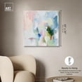 thumbnail image 3 of Verdant Breeze Over White Canvas Modern Colorful Art by Art Remedy, Gallery Wrapped, 30" x 30", 3 of 8