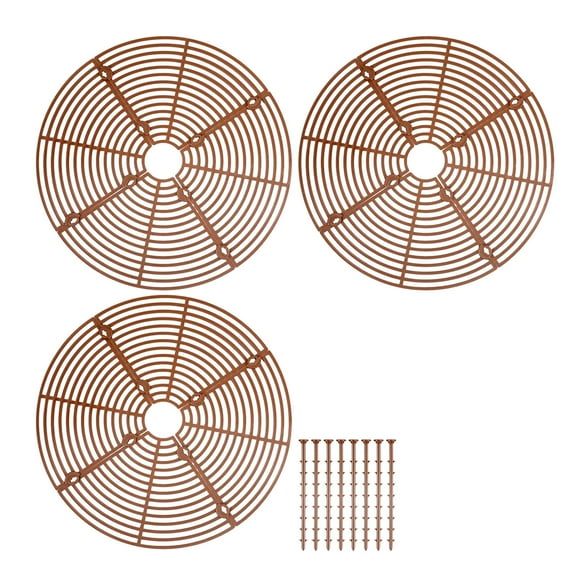 YATLTE Plant Pot Grid, Soil Protector Covers Cuttable Flower Pot Grid, Cat Digging Stopper Baby Safety Plant Pot Cover with Stakes for Indoor Outdoor (Brown)
