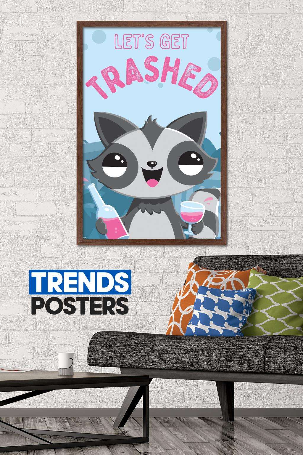 Let's Get Trashed Wall Poster, 22.375" x 34", Framed