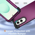 thumbnail image 3 of Dteck for Samsung Galaxy S25 Edge Case, Heavy Duty Protective Case Shockproof Dropproof 3-Layer Full Body Protection Tough Rugged Case for Galaxy S25 Edge,Purple, 3 of 7
