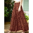 thumbnail image 2 of Cueply Long Skirts for Women Pleated Elastic High Waist drawstring Tiered Maxi Skirt with Pockets, 2 of 7