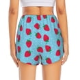 thumbnail image 4 of Xecao's Strawberries for a double-layer running short for women, perfect for gym, tennis, and more, featuring a convenient pocket., 4 of 9