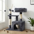 thumbnail image 2 of Feandrea Árbol para Gatos, Condominio Pequeño para Gatos, 72 cm, 3 Pompones, Gris Ahumado, 2 of 8