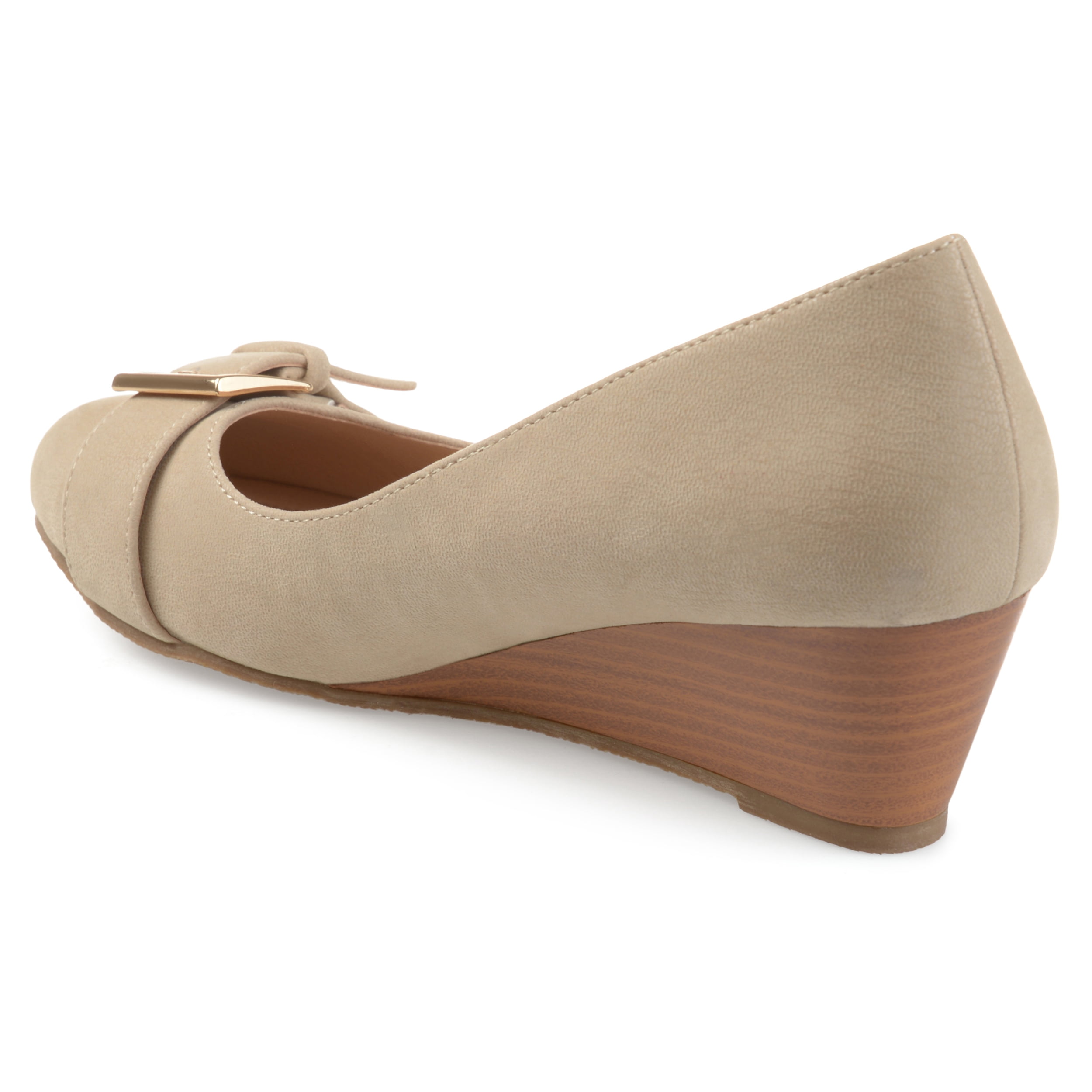 Journee Womens Graysn Comfort Insole Slip On Round Toe Wedge, Widths Available