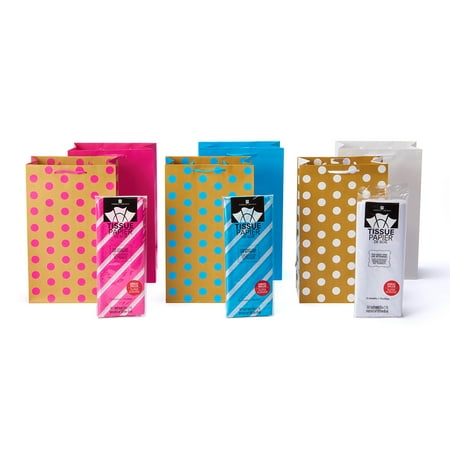 Paper Gift Bag Craft - American Greetings Gift Bag and Tissue Paper Value Bundle, 6ct