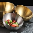 thumbnail image 4 of Large Capacity Stainless Steel Salad Bowls Korean Soup Rice Noodle Ramen Bowl Kitchen Food Container,Gold,15X7CM, 4 of 9
