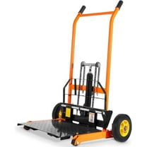 Stark USA Hydraulic Material Lift Cart, 441 lb Portable Winch Stacker with Flat Bed & Fork Arms, 36” Lift Height
