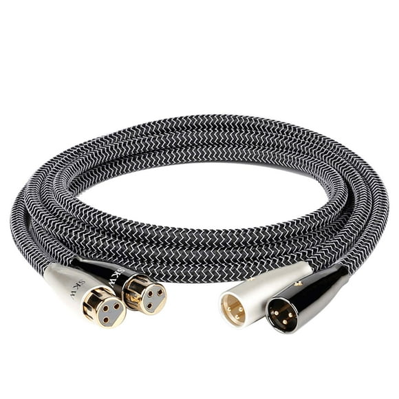 SKW Câble Microphone 3 Broches Série A Équilibré XLR Mâle à XLR Femelle 9.8 Pieds/3M (2 Câbles)