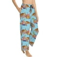 thumbnail image 2 of Uemuo Turtles And Corals Pattern Women's Wide Leg Palazzo Lounge Pants with Pockets Light Weight Loose Comfy Casual Pajama Pants-Large, 2 of 9