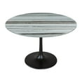 thumbnail image 3 of Central City Dining Table Gray & Black Dining Table, Modern Style, Natural Marble round shape tabletop, MDF, Indoor Dining, 3 of 5
