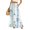 Sky Blue_#11, variant on Sewkxo Womens Palazzo Pants Summer Casual Wide Leg High Waist Drawstring Floral Print Bohemian Trousers,Blue S