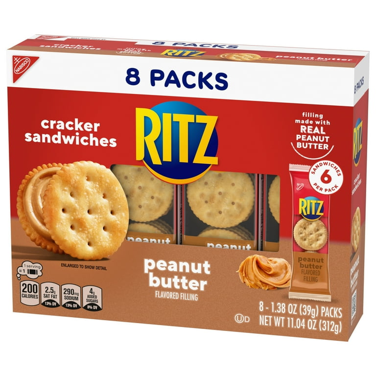 Ritz Peanut Butter Cracker Sandwiches, 1.38 oz, 8/Pack Ritz Peanut Butter Cracker Sandwiches, 1.38 oz, 8/Pack