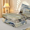 thumbnail image 6 of Erosebridal Graceful Heron Bird Art Zipper Queen Comforter Set with Fitted Sheet and 2 Pillowcases,Boho Animals Zipper Bedding Set,Blue Brown,Light Gray Reversible,4pcs, 6 of 8
