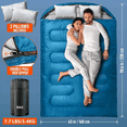 thumbnail image 6 of Double Sleeping Bag for Adults, XL Queen Size, Two-Person, All-Season, Diamond Blue, Rectangular, 90.6 in x 61 in, 28–59 ° F, 6 of 6