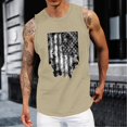 thumbnail image 3 of kpoplk Fourth of July Tank Top Men Patriotic Short Sleeved T Shirt Stars Stripes Short Sleeved Top American Flag Tank Top Men(Beige,3XL), 3 of 4