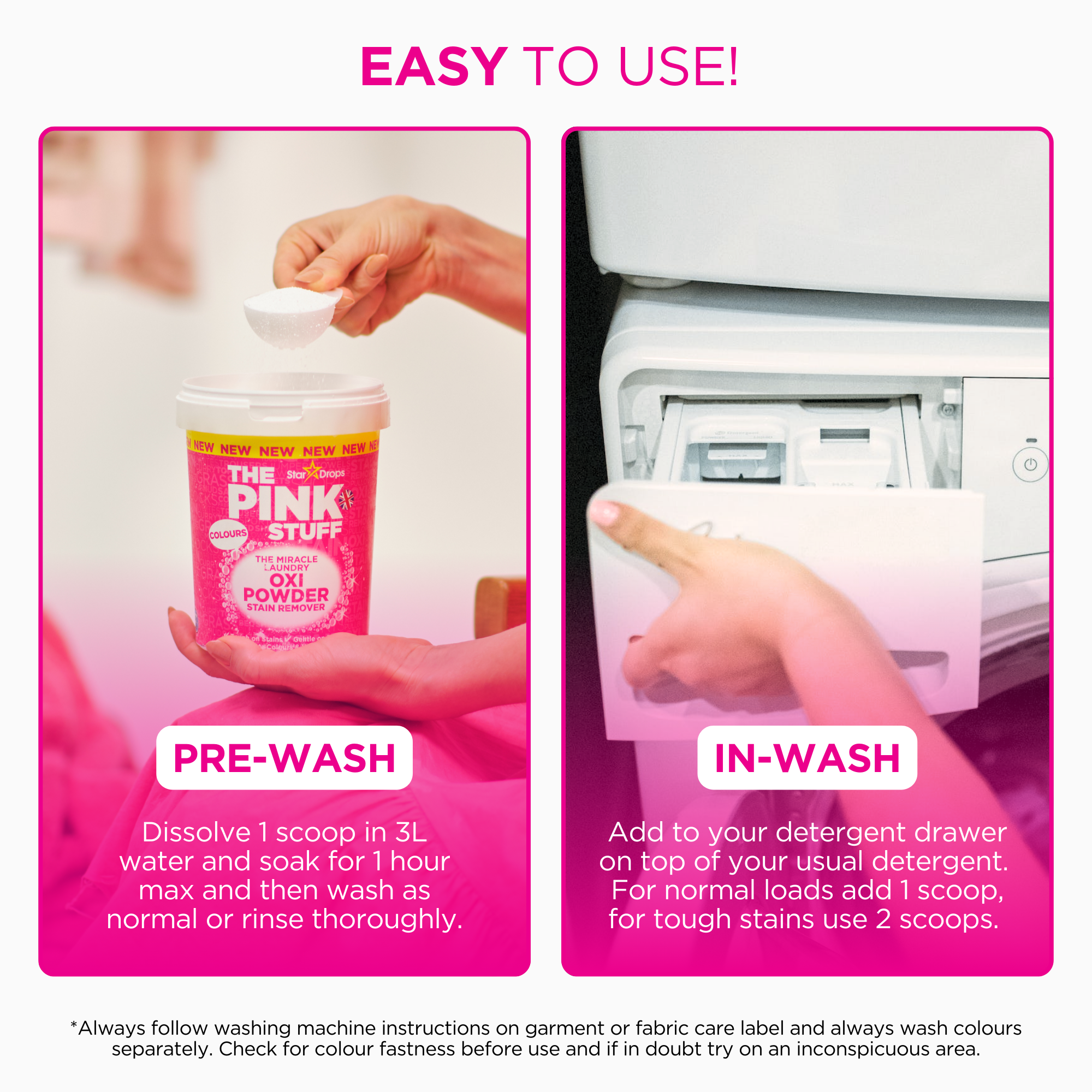 The Pink Stuff Miracle Laundry Oxi Powder Stain Remover, 1 Kg photo 5