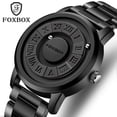 thumbnail image 2 of Reloj FOXBOX para Hombre Banda de Acero Inoxidable Fuerza Magnética Negro, 2 of 5