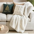 thumbnail image 2 of Bouclair Beige Kina Joyeux Noel Tree Velvet Cushion Cover, 2 of 6