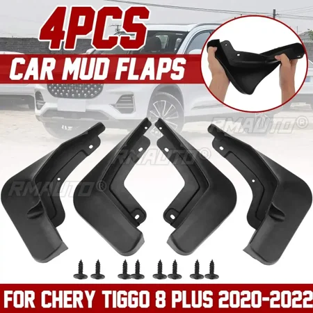 4Pcs For Chery Tiggo 8 Pro Plus Tiggo 8 Pro Max 2020-2022 Mud Guards Flaps Splash Guards Mudguards Fender Front Rear Body Kit