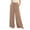 Coffee, variant on Womens Vertical Striped Polka Dot Print Wide Leg Palazzo Pants Deep Side Hand Pockets Elastic Drawstring High Waist Loose Fit Lightweight Full Length Casual Lounge Trouser Bottoms