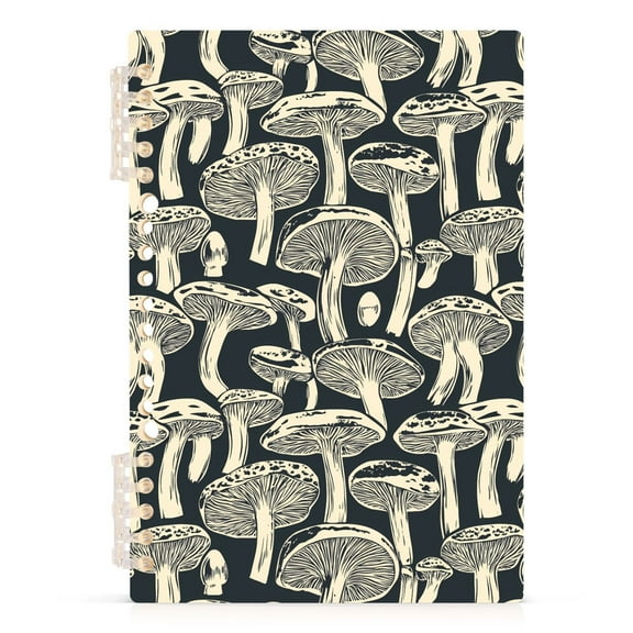 Hand-drawn Mushrooms Notebooks 1-subject Journal 60 Sheets A5 College Ruled Paper Detachable Ring 8.3"x5.7"