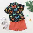 thumbnail image 2 of 18 Months Baby Boys Clothes 24 Months Boys 2PCS Summer Outfits Set Dinosaur Print Toddler Boys Short Sleeve Top Shorts Set Multicolor, 2 of 8