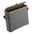 thumbnail image 4 of Organizador de baño con soporte para papel higiénico de bambú gris, 4 of 9