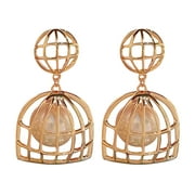 NUOKO Earrings Gold Fashion Jewelry Exaggerate Women Gold Pearl Big Pendant For Earrings Jewelry Girls