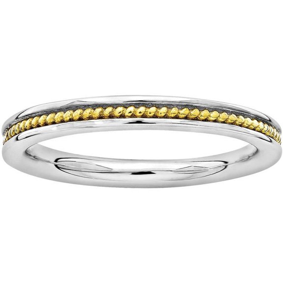Sterling Silver Gold-Plated Channeled Ring