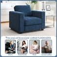 thumbnail image 3 of QianYueLUX 39" Oversized Accent Chair, Chenille Fabric Upholstered Armchair Comfy with 350lb Weight Capacity & 7-inch Thick Seat – The Perfect Reading Chair for Living Room, Bedroom, Office (Blue), 3 of 8