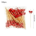 thumbnail image 3 of dajkiuy 100Pcs Bow Cocktail Picks, Cute Bowknot Toothpick Long Cocktail Appetizer Skewer for Fruit Drink Dessert Party Supplies, 3 of 7