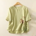 thumbnail image 7 of Women's Short Sleeve T-Shirt Tee Top Casual Cotton Blend Breathable Summer Fashion | CSEONE,Orange XL, 7 of 7