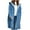 Sky Blue, variant on Frostluinai Oversized Denim Trench Coat Women with Hood Long Sleeve Drop Shoulder Jean Jacket Button Down Casual Loose Denim Coats with Pocket