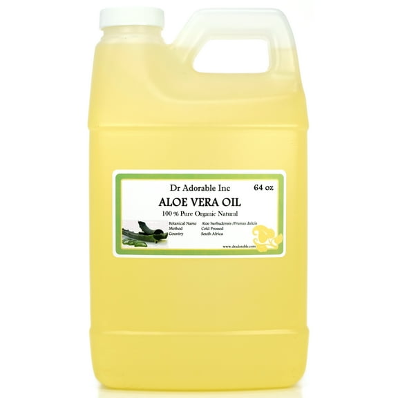 Dr Adorable - 64 oz - Aloe Vera Oil - 100% Pure Organic Cold Pressed Infused Natural Hair Skin