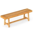 thumbnail image 1 of Gymax 63 Inch Solid Wood Bench Rustic Farmhouse Narrow Bench for up to 3 People, 1 of 10