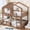 Natural, variant on Harper & Bright Designs Full Size House Bunk Bed with Bookshelf and Window, Full over Full Bunk Bed Frame with Safety Fence and Ladder for Boys and Girls, Beige