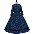 thumbnail image 5 of Women's Victorian Dickens Fair Dress Blue Plaid Civil War Ball Gown Southern Belle Costume, 5 of 7