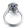 thumbnail image 3 of Antique 1.50 Carat Sapphire and Diamond Halo Engagement Ring in White Gold, 3 of 4