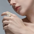thumbnail image 3 of Ajustable Joyería para Mujeres Anillos Abiertos Ajustable Boda y Accesorios Chicas Volando Mariposas Anillo de Plata Anillo de Cristal, 3 of 3