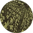 thumbnail image 1 of Ahgly Company Machine Washable Indoor Round Transitional Dark Yellow Green Area Rugs, 5' Round, 1 of 7