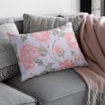 thumbnail image 2 of Throw Pillow Covers Pack of 2 for Living Room Table, Floral Printed Cushion Case, 14x20 inches - White Pink - Home Decor, 2 of 12