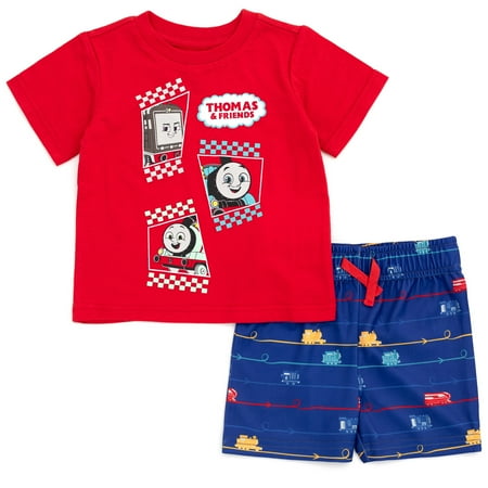

Thomas & Friends Infant Baby Boys T-Shirt and Shorts Outfit Set Red / Blue 18 Months