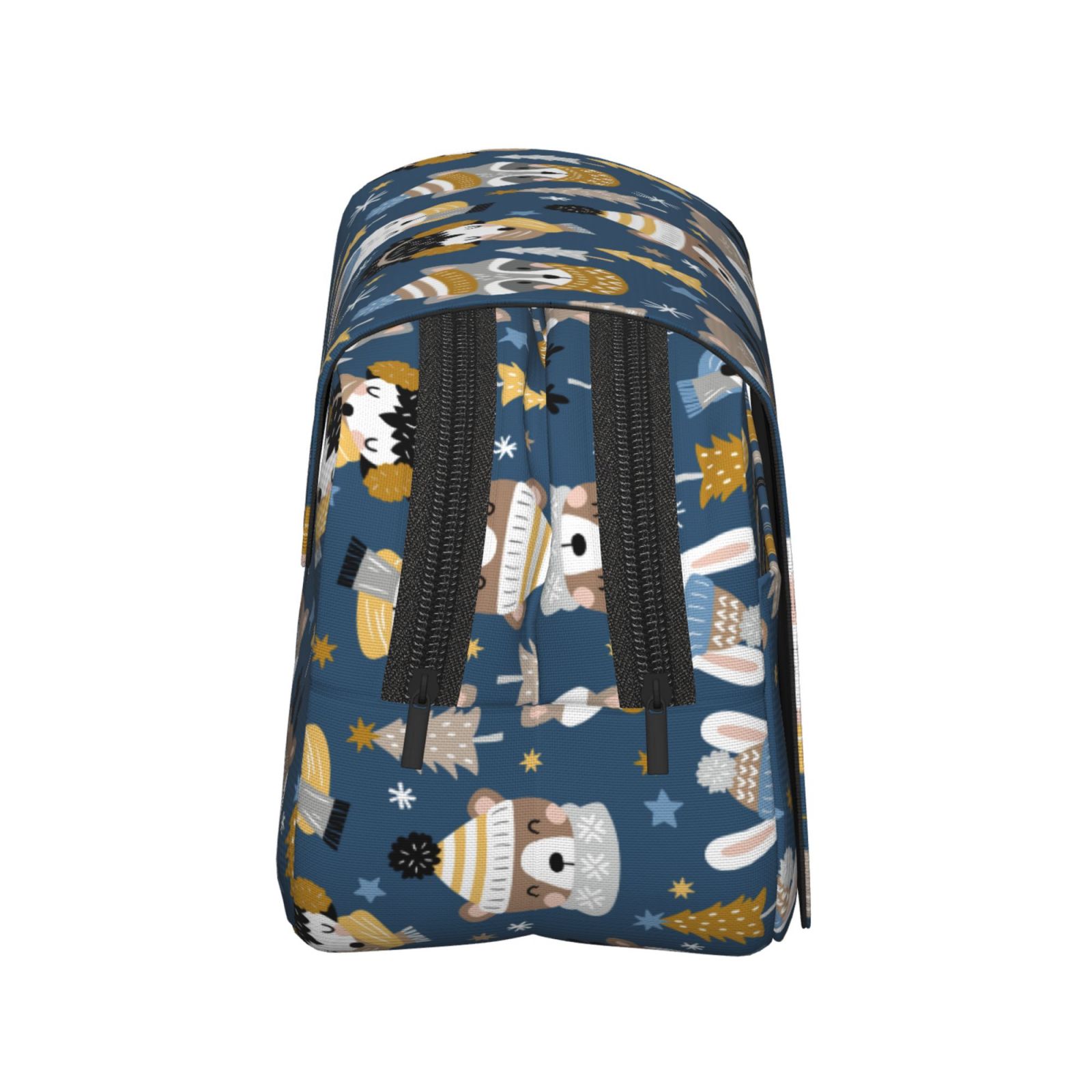 Rateoe Winter Animal Friends Pattern Double Clamshell Pen Case, Storage Organizer with Two Zipper Compartments– Holds Up to 50 Pencils & Pens
