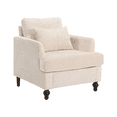 thumbnail image 5 of Tcbosik Modern Upholstered Armchair, Chenille Fabric Accent Chair, Comfy Reading Chair with Wood Frame, Single Sofa Chair, Easy Assembly, Beige, 5 of 9